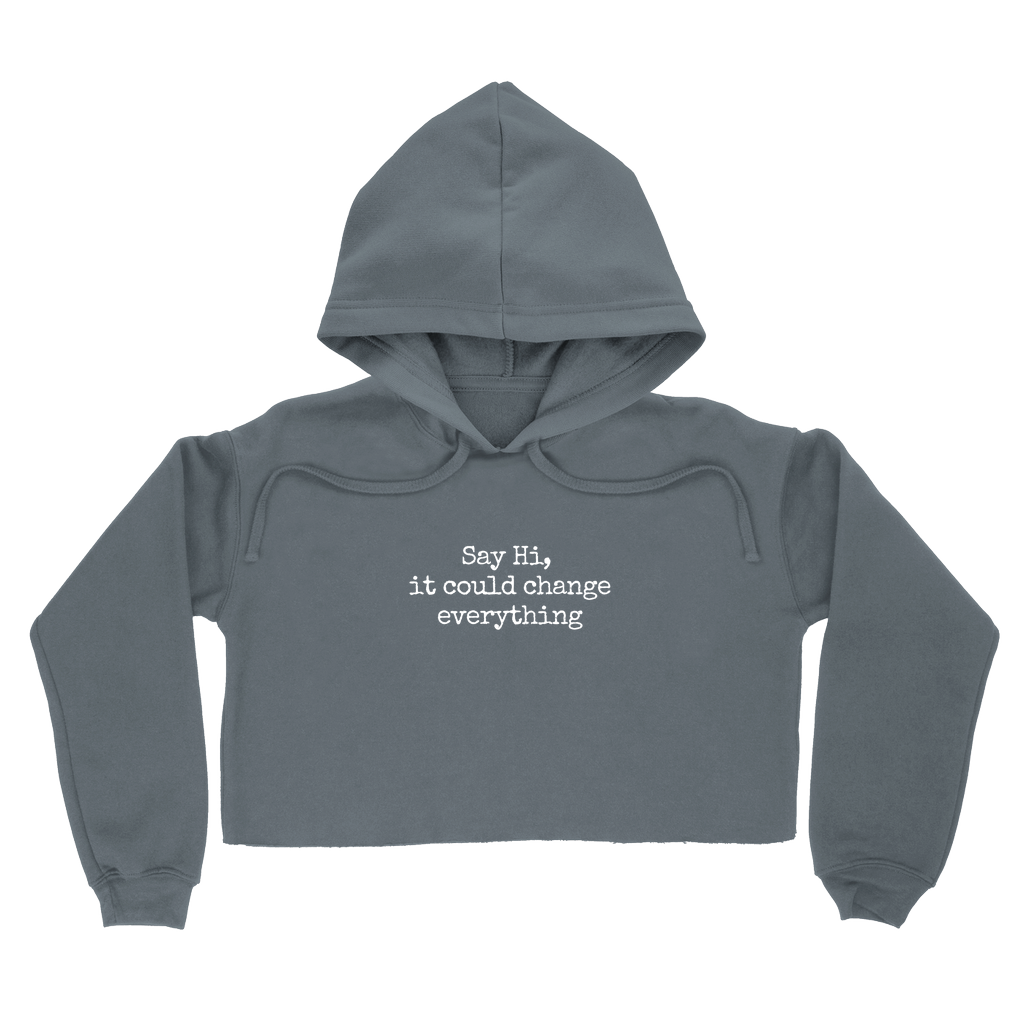 Say Hi Cropped Hoodie